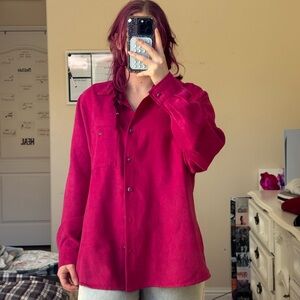 White Stag Women's Bright Red Button-Down Shirt